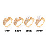Brass Micro Pave Cubic Zirconia Cup Peg Ring Settings KK-N274-24G-4