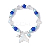 5Pcs 5 Color Glass & ABS Plastic Imitation Pearl Beaded Stretch Bracelets Set BJEW-JB09747-S-3
