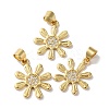 Rack Plating Brass Pave Cubic Zirconia Pendants KK-O142-42G-1