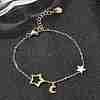 304 Stainless Steel Micro Pave Rhinestone Link Bracelets for Women BJEW-Z140-04G-1