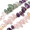 Chakra Natural Amethyst & Rose Quartz & Quartz Crystal & Citrine & Green Aventurine Beads Strands G-Z091-A11-2