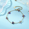 Natural Amethyst Beaded Bracelets BJEW-JB11310-01-2