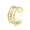 Ion Plating(IP) 304 Stainless Steel Open Cuff Ring RJEW-L109-035G-1
