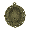 Tibetan Style Oval Alloy Pendant Cabochon Settings TIBEP-Q054-44AB-NR-1