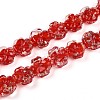 Luminous Handmade Gold Foil Glass Beads Strands FOIL-N029-01D-1