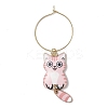 7pcs Cat Alloy Pendants Wine Glass Charms Sets AJEW-JO00252-2