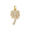 Brass Micro Pave Clear Cubic Zirconia Pendants KK-D431-054G-1
