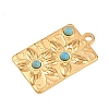 304 Stainless Steel with Synthetic Turquoise Pendants STAS-H253-01B-G-2
