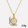 Stylish 304 Stainless Steel Pave Natural White Shell Flat Round Pendant Necklaces Simple Design Jewelry DP7329-4-1