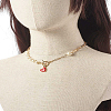Glass Pearl Beaded Necklaces X1-NJEW-TA00004-7