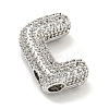 Platinum Plated Brass Micro Pave Cubic Zirconia Pendants KK-L073-001P-J-2