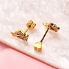 Ion Plating(IP) 304 Stainless Steel Heart Stud Earring EJEW-A118-18G-02-3