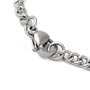 201 Stainless Steel Curb Chain Rectangle with Dragon Pendant Necklaces for Women NJEW-M008-03P-3