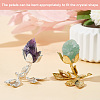 Rose Shaped Crystal Ball Display Stand Alloy Metal Base DIY-WH0430-065G-3