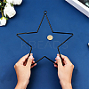 5 Styles Iron Star Ring for DIY Woven Net/Web with Feather IFIN-GF0001-67B-3