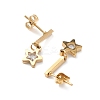 3 Pair 3 Style Crystal Rhinestone Star & Roman Number Dangle Stud Earrings EJEW-B020-02G-3
