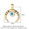 3Pcs Brass Micro Pave Cubic Zirconia Pendants ZIRC-OY001-62G-2