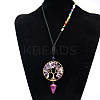 Natural Amethyst Chips Tree of Life Pendant Necklace FIND-PW0027-04H-1