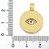 Rack Plating Brass Micro Pave Clear Cubic Zirconia Pendants KK-Z063-14G-01-2