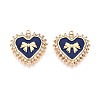 304 Stainless Steel Pave Crystal Rhinestone and Enamel Pendants STAS-T068-31B-1