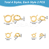 Unicraftale 8Pcs 4 Styles 201 Stainless Steel Spring Ring Clasps STAS-UN0045-10-4