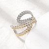 Adjustable 304 Stainless Steel Cuff Rings for Women RJEW-B150-01GP-10-3