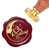 Brass Wax Seal Stamp with Rosewood Handle AJEW-WH0412-0038-1