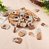 26Pcs 13 Styles Printed Opaque Resin & Walnut Wood Pendants RESI-TA0001-89-5