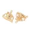 Brass Micro Pave Clear Cubic Zirconia Pendants KK-K351-72G-2