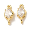 Brass Clear Cubic Zirconia Connector Charms KK-R210-15G-1