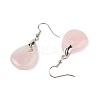 Natutal Rose Quartz Dangle Earrings EJEW-F343-A07-3