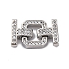Brass Micro Pave Clear Cubic Zirconia Fold Over Clasps KK-P291-12P-1