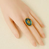 304 Stainless Steel with Natural Shell Cuff Open Rings for Women QD6142-4-2