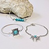 5Pcs 5 Styles  Bohemian Style Alloy Bangles WGC966A-04-2
