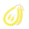 Acrylic Curb Chain Chain Necklaces & Dangle Earrings & Bracelets Sets FS-WGA399B-06-1