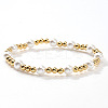 Brass & Resin Imitation Pearl Round Beads Stretch Jewelry for Women YN2620-5-1