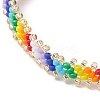Glass Seed Braided Beaded Bracelet BJEW-MZ00058-5