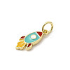 Brass Enamel Charms KK-K302-21B-G-2