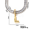 Golden Tone Brass Pave Clear Cubic Zirconia Letter Pendant Necklaces for Women YX4437-12-1