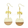 Resin & Walnut Wood Dangle Earrings EJEW-JE05507-04-1
