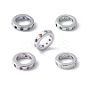 Brass Micro Pave Cubic Zirconia European Beads KK-K399-14P-1