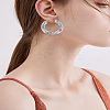 1 Pair 304 Stainless Steel Hoop Earrings For Women EJEW-LP0011-06C-1