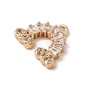 Brass Micro Pave Clear Cubic Zirconia Pendants KK-C062-060G-2