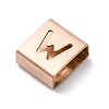 Ion Plating(IP) 304 Stainless Steel Square Slide Charms STAS-L132-05W-RG-2