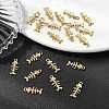 SHEGRACE Brass Micro Pave Cubic Zirconia Fishbone Charms XGR0163G-109G-4