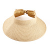 1Pc Women Straw Floppy Wide Brim Sun Hat AJEW-TA0002-59A-1