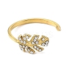 304 Stainless Steel Rhinestone Open Cuff Rings for Women RJEW-F166-24G-01-2