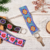 Polyester Floral Embroidered Jacquard Ribbon Keychain KEYC-TAC00045-7