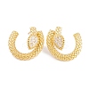 Rack Plating Brass Cubic Zirconia Stud Earrings EJEW-S219-07G-1