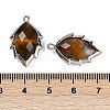 Natural Tiger Eye Faceted Leaf Pendants G-I375-04P-26-3
